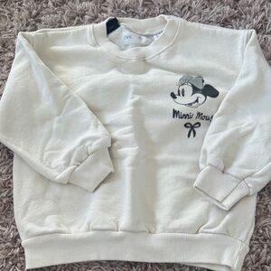 Zara Kids White Minnie Mouse Sweatshirt